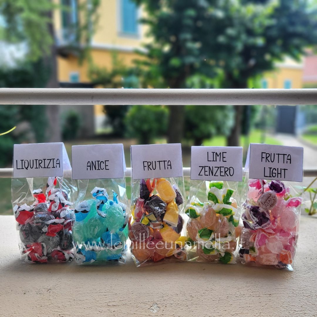 Mix caramelle gelatine morbide alla frutta 5 sacchetti da 100 grammi Le Mille e Una Mella Como